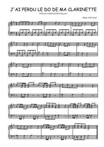 Téléchargez l'arrangement pour piano de la partition de J'ai perdu le do de ma clarinette en PDF